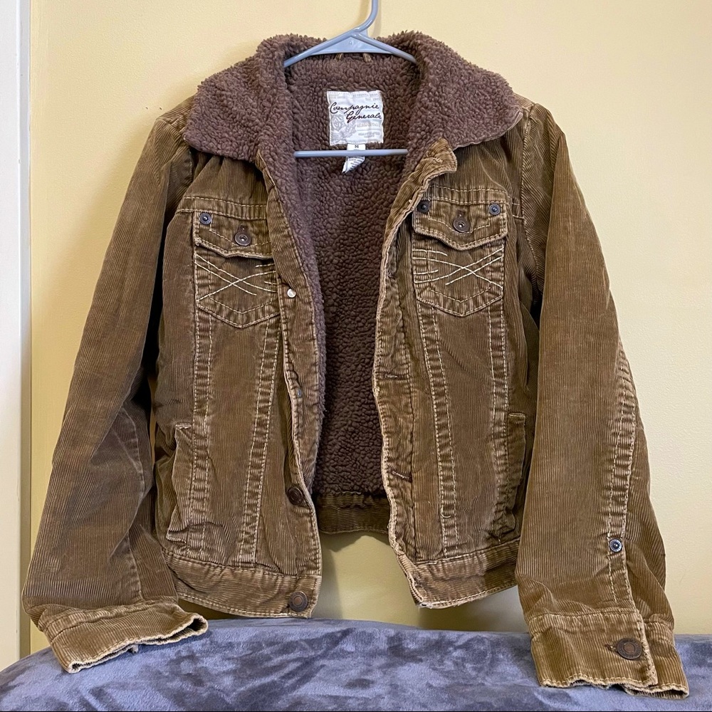 Brown Corduroy Fleece-Lined Jacket